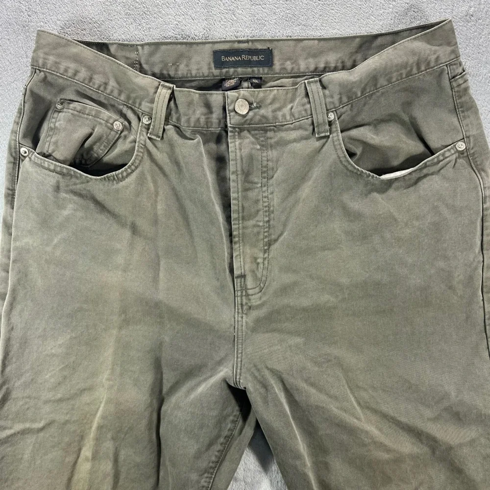 BANANA REPUBLIC Chinos Mens 40L Olive Green Cotton Twill Button‎ Fly USA